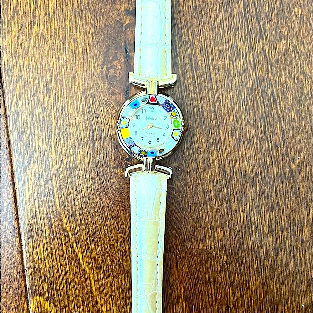 NEW Italian Murano watch / Millefiori floral women’s watch - glass floral